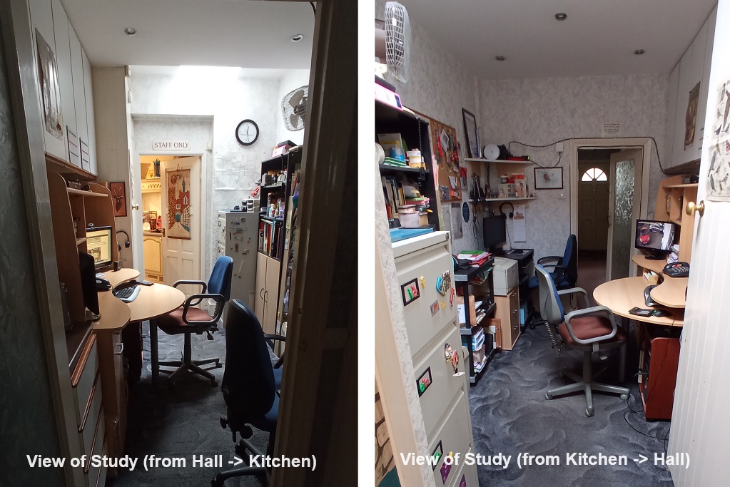 Study/Office with access to kitchen