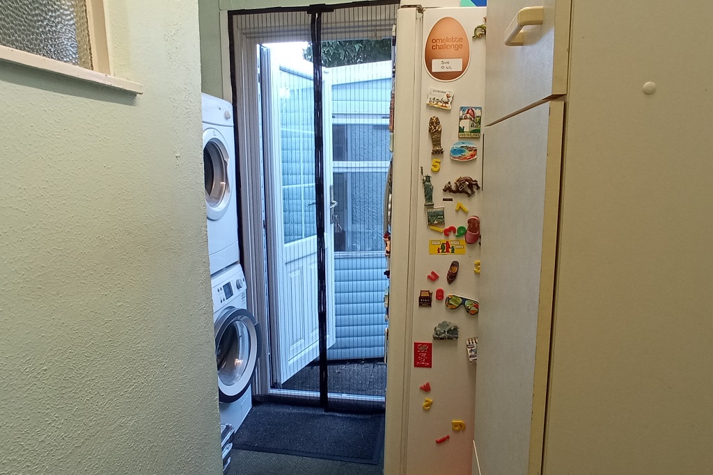 Utility room leading to garden